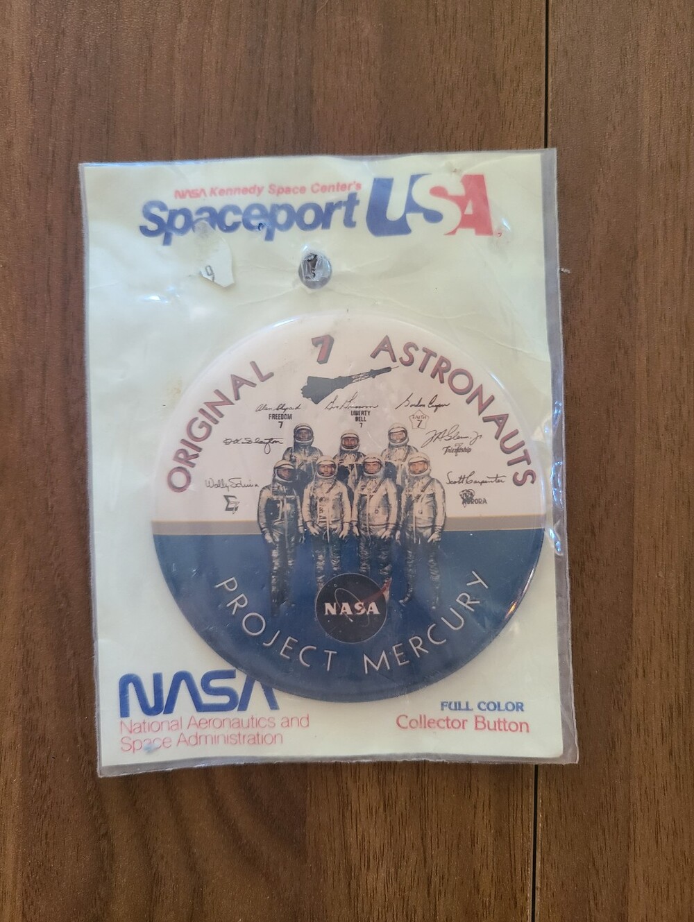 Vintage NASA Project Mercury Original 7 Astronauts Collector Button Sealed